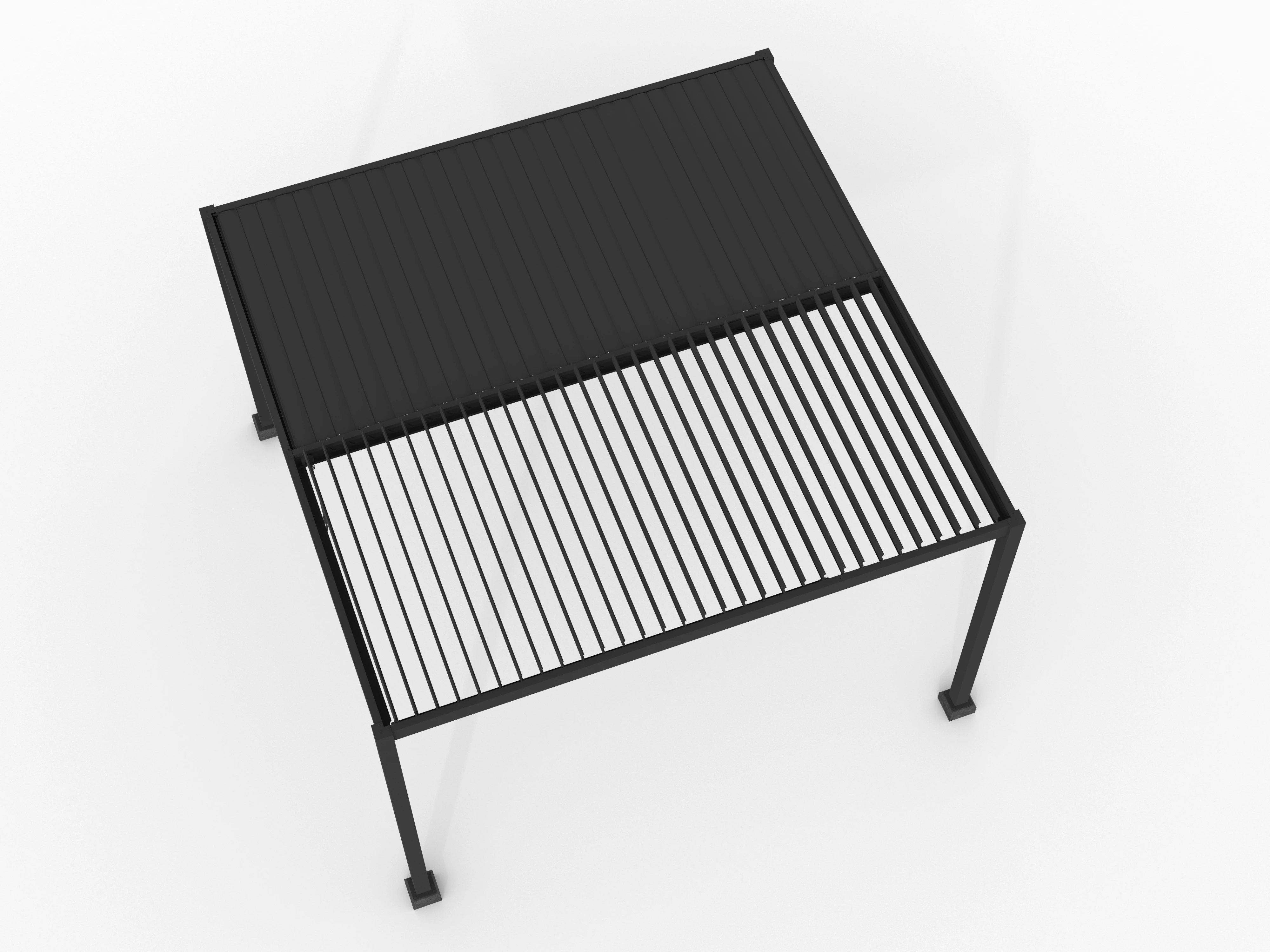 Aluminium Pergola met Lamellen Zwart 400 x 400 cm - Afbeelding 5